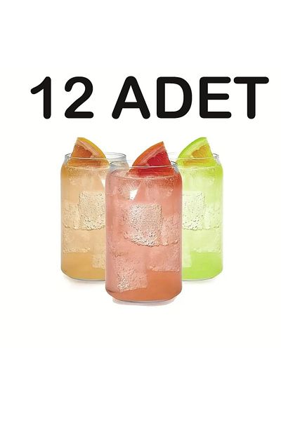 Hiras Dizayn 12Pcs Heat Resistant Borosilicate Glass Cocktail & Soft Drink Cups Cold Coffee Drink Cups 420ml