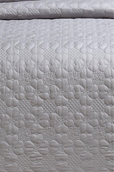 Çeyiz Diyarı Lena Kapitoneli Çift Kişilik Yatak Örtüsü 230x240 Gri