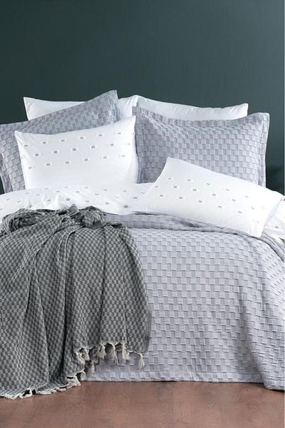 Çeyiz Diyarı Dowry Land Fiona 10 Piece Pique Dowry Set Gray