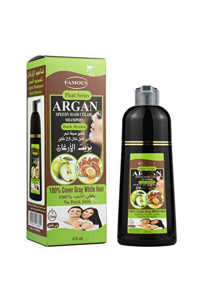 famous فيموس شامبو صبغة شعر بني غامق 420 مل
