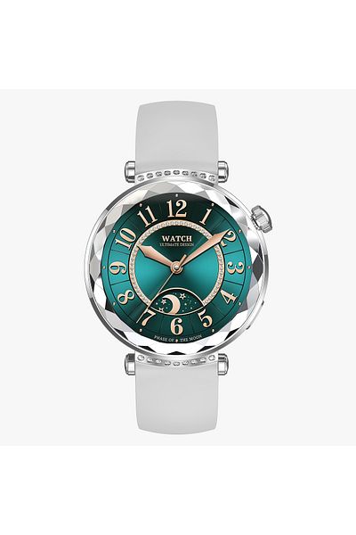Singlait Singlait SG88 AMOLED women's smartwatch, BT call, pulse, SpO2, 2 bracelets, silver
