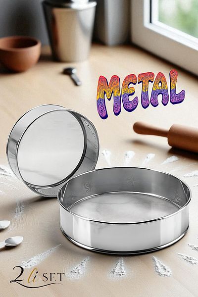 Transformacion Metal Flour Sieve 15 and 24 cm Set of 2 721873