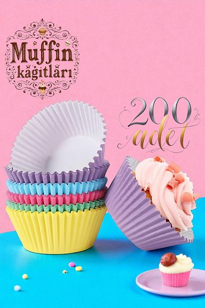 Transformacion Muffin Mold - Muffin Paper - Muffin Cake Mold 200 Pieces 721874