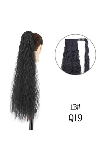 animis beauty Extensie de par 85 cm, coada de par, Neagra, fibra Premium cu aspect natural, par lung, cret