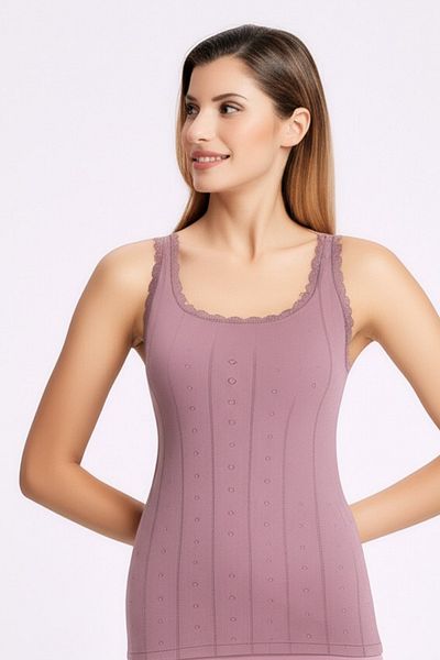 vory Women's Thick Strap Colorful Jacquard Undershirt T-Shirt Vr.L20.24.124.Y01