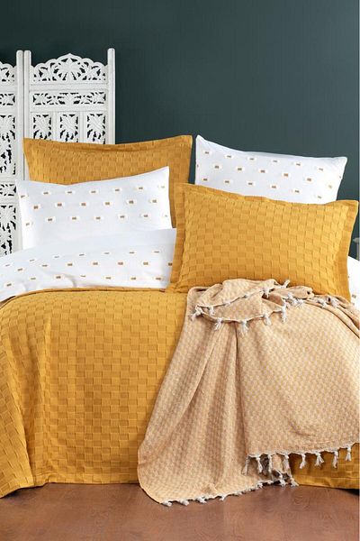 Çeyiz Diyarı Dowry Land Fiona 10 Piece Pique Dowry Set Mustard
