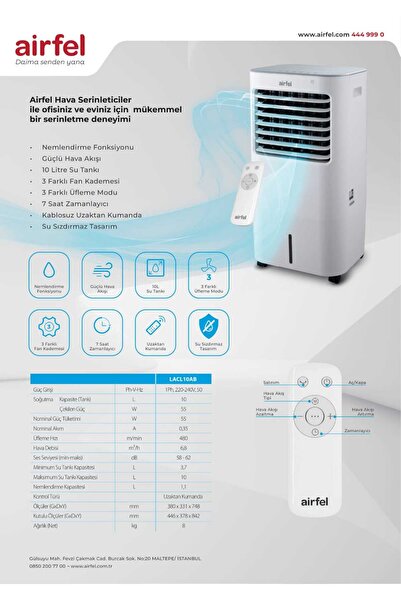 Airfel Tempovendo Airfel Evoparatif Sulu Hava Serinletici Soğutucu LACL10AB