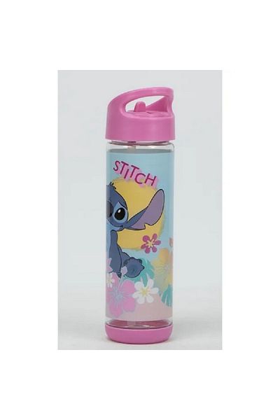 SUNCE Disney Stitch Plastic Water Bottle with Straw Multicolor 500ml