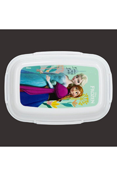 SUNCE Disney Frozen 4-Clip Closure Rectangular Lunch Box Green and White