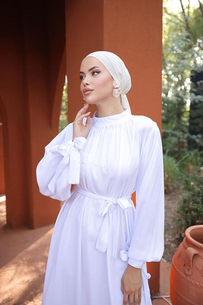 Nissra Φόρεμα Ankanoor Gathered Collar με κορδέλα Anka251702