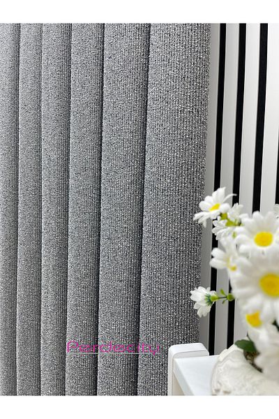 PERDECITY Bohemian Style Phuket Gray Backdrop Curtain 1X3 Frequent Pile [Single Wing] Ironing Not Ask Suitable for Any Room