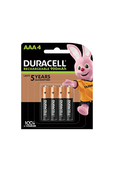 Duracell بطارية AAA قابلة لإعادة الشحن مكونة من 4 قطع باللونين الأسود والنحاس...