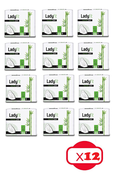 Lady Fit بامبو باد عادي 8 قطع × 12 عبوة (96 قطعة)
