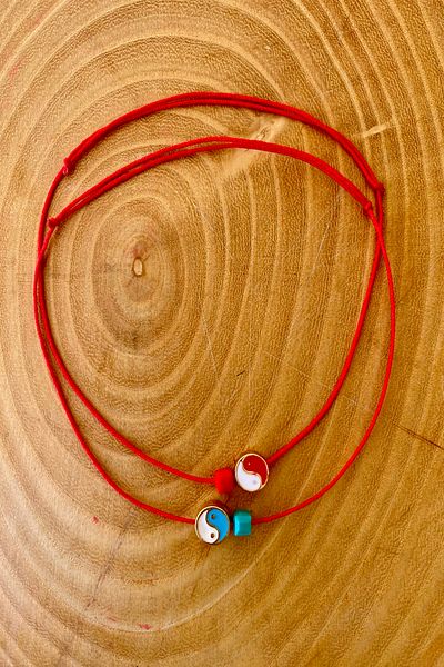 Shepidi 2 Yin Yang Red Rope Lock Braid Anklet
