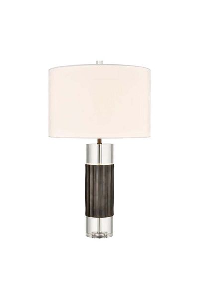 Siera Half-black cylindrical lampshade with crystal E27H0019