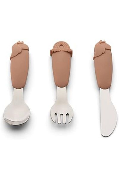Karachil Citro 3-Piece Silicone Handle Stainless Steel Fork, Knife and Spoon Set - Uicor 1286067