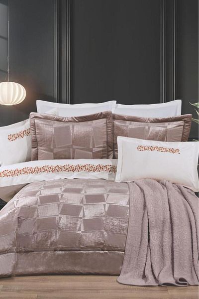 Çeyiz Diyarı Dowry Land Fancy 10 Piece Dowry Set with Blanket Beige