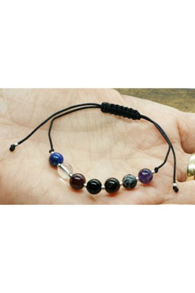 byRetroChique Capricorn zodiac bracelet with semi-precious stones and 925 silver balls