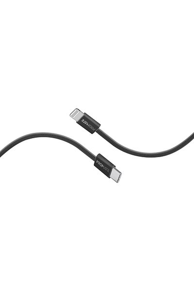 Promate كابل USB-C™ إلى Lightning، توصيل طاقة فائق السرعة بقوة 27 واط، مزامنة بيانات بسرعة 480 ميجابت في الثانية، تصميم فائق النحافة