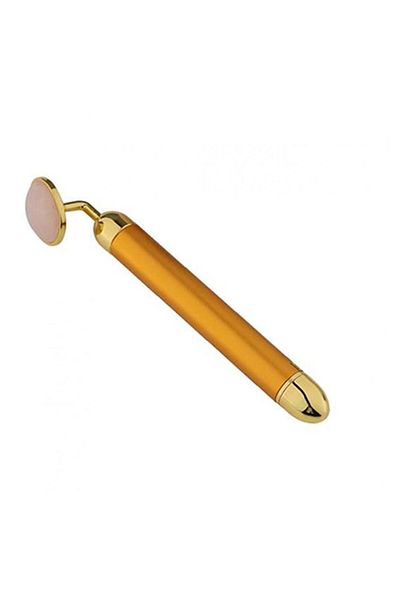 Generic 2pcs Beauty Rod Electric Facial Massager Stick Natural Jade Anti Wrinkle Skin Tightening Eye Roller Gold