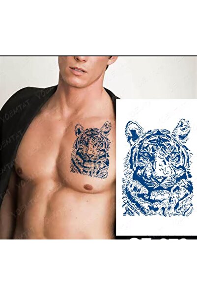 Arescollection 1 AY KALICI KAPLAN ŞEKLİNDE KOL BACAK GÖĞÜS TATTOO DÖVME