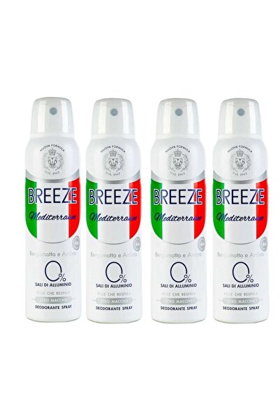 Breeze Set 4 x Deodorant Spray Breeze, Mediterraneo, 150 ml