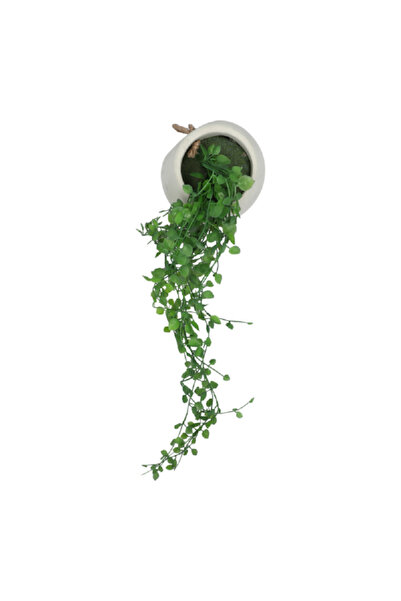 Atmosphera Lightweight Realistic Ivy Hanging Artificial Plant with Pot White and Green