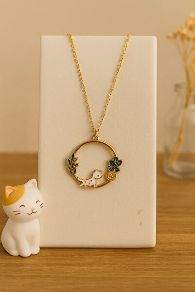 endlessstylish 🍀 Doğayla Buluşan Kedi Kolye