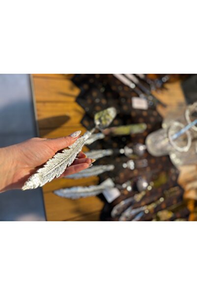 hediye Esterhomedecor 5-Piece Feather Model Metal Serving Spoon Silver