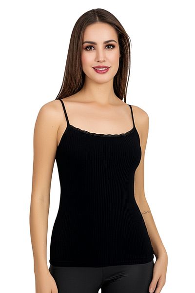 vory Women's White Thin Strap Soft Viscose Single Jersey Colorful Undershirt T-Shirt Vr.L22.21.221.Y01
