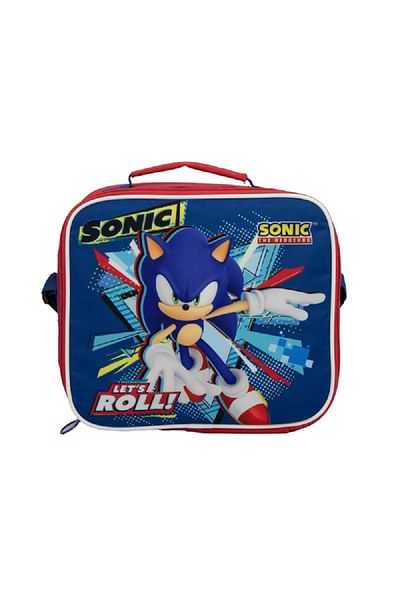 SUNCE Super Sonic Insulated Zipper Closure Lunch Tote Blue and Red