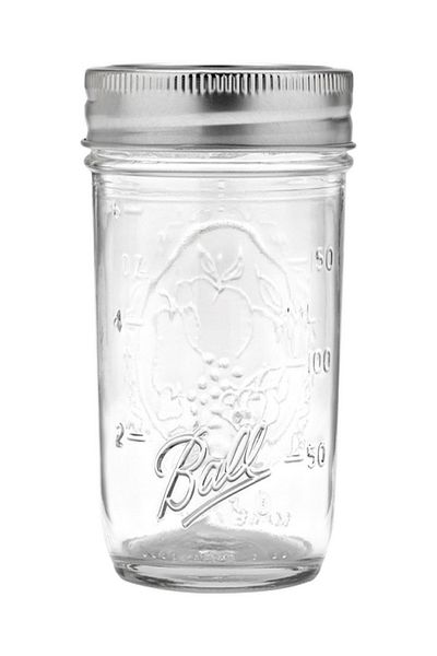 Ball 12-Piece Hermetic Sleek Durable Glass Mason Jar with Airtight Lid