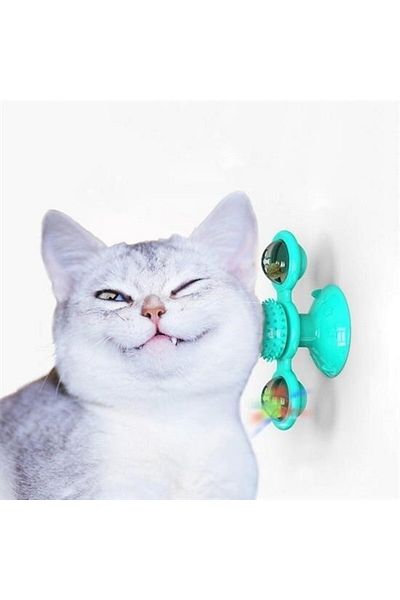ADA Goods Pet Supplies Windmill with Suction Cup Bulk Rotating Transparent Warehouse Design Interactive Cat Toy