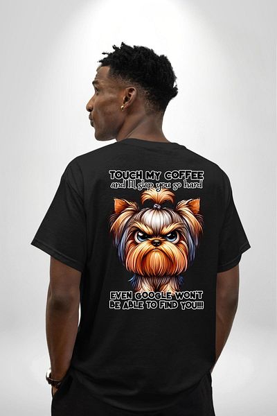 Angemiel Don'T Touch My Coffee Don'T Touch My Coffee Without Drinking It Black Oversize Women's Men's Front and Back Printed T-Shirt