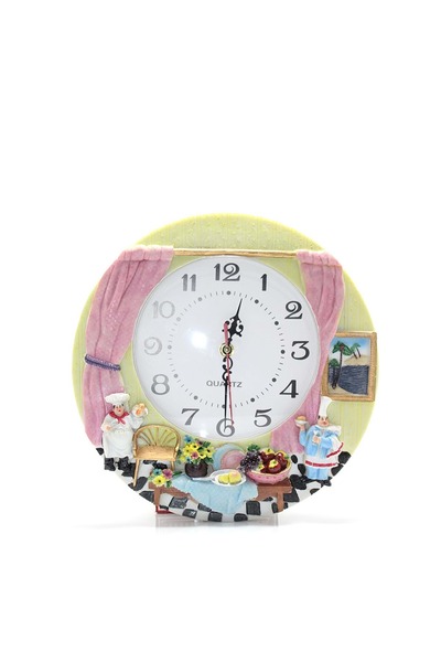 Store Duvara Asmalı Aşcı Tasarımlı Polyester Saat 29 Cm Model 3