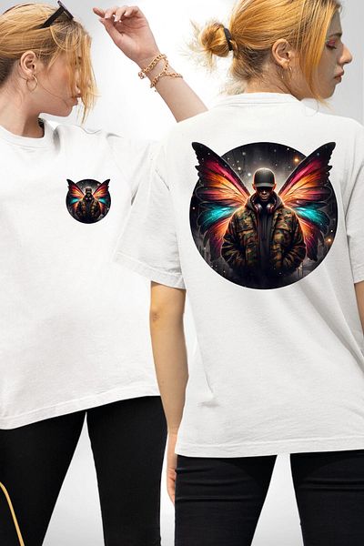 Angemiel تي شيرت Daily Camouflage Pattern Agent للرجال باللون الأبيض كبير الحجم للرجال والنساء مطبوع من الأمام والظهر