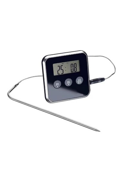 victiny Digital cooking thermometer with probe VICTINY® stainless steel, LCD screen, -50 - 300 °C, Black/G