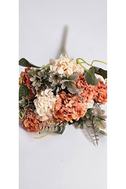 yapay çiçek evi Yapay Eskitme Kiremit Ekru Rengi Karanfil Saksı Vazo Dekor Çiçeği