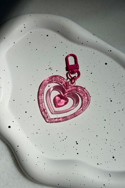 klovi Triple Heart Detailed Keychain & Bag Accessory