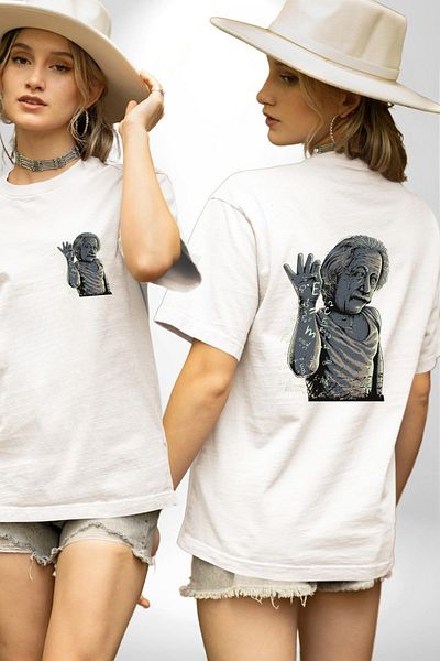 Angemiel Einstein a Revolution in the Universe with Science and Formulas White Oversize Women Men Front and Back Printed Tee