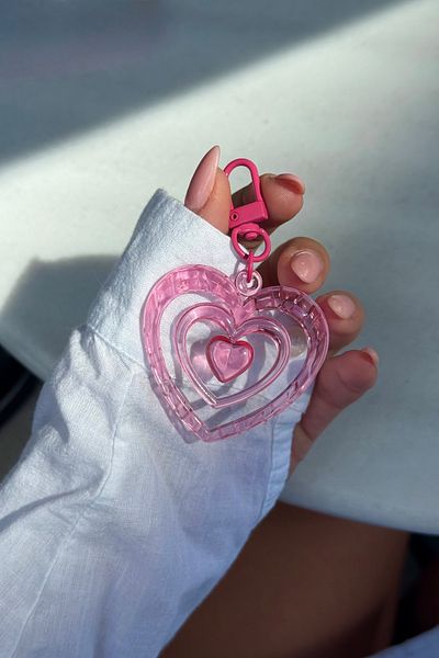 klovi Triple Heart Detailed Keychain & Bag Accessory