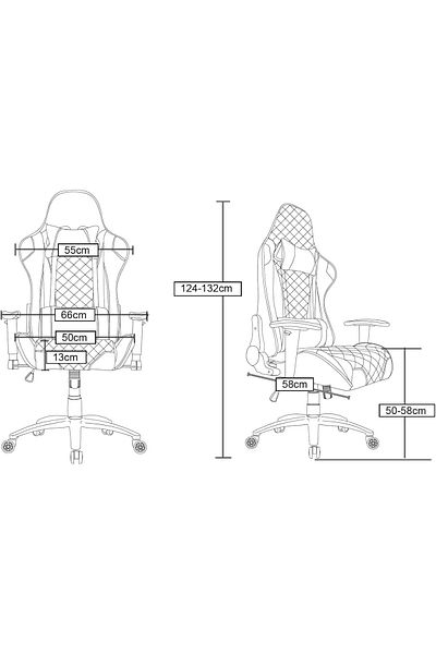 AZAF ASA Diamond Gaming Chair White