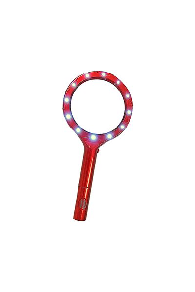 Blazing Ledz LED Light Up Handheld Lightweight Pocket-Sized 5x Magnifying Glass Red