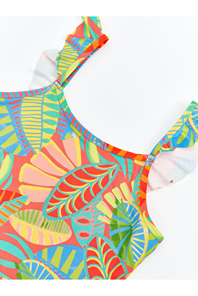 LC Waikiki Shining Store'dan Işıltılı Seçimler | Kare Yaka Çiçekli Kız Çocuk Mayo