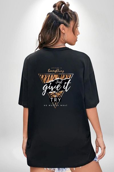 Angemiel Toward the Summit Black Oversize Women's Men's Front and Back Printed T-Shirt