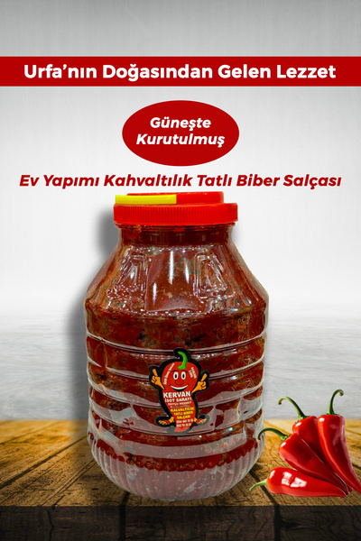 KERVAN İSOT SARAYI Kahvaltılık Ev Yapımı Tatlı Biber Salçası 5 KG