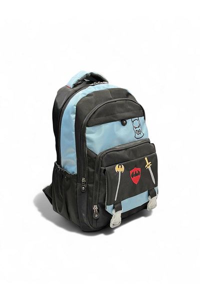 Epod Boys / Girls Middle School Wide Pocketed Patterned 5 Pocket School, Back, Backpack