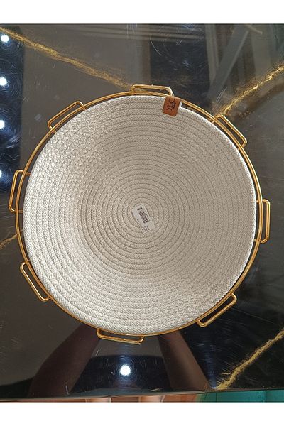 DEKOR ZÜCCACİYE HOME Yayvan Gold Metal Bread Basket