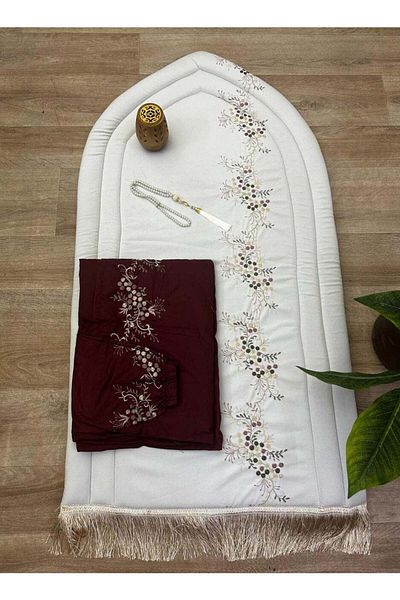 smart home Prayer Set - Soft Foam Padded Prayer Rug with Embroidered Prayer Sheet