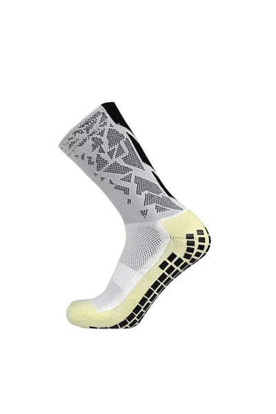 OEM Socks for Sports, Non-Slip, Professional, Football, Handball, Volleyball, Grip on Sole, White-Black,